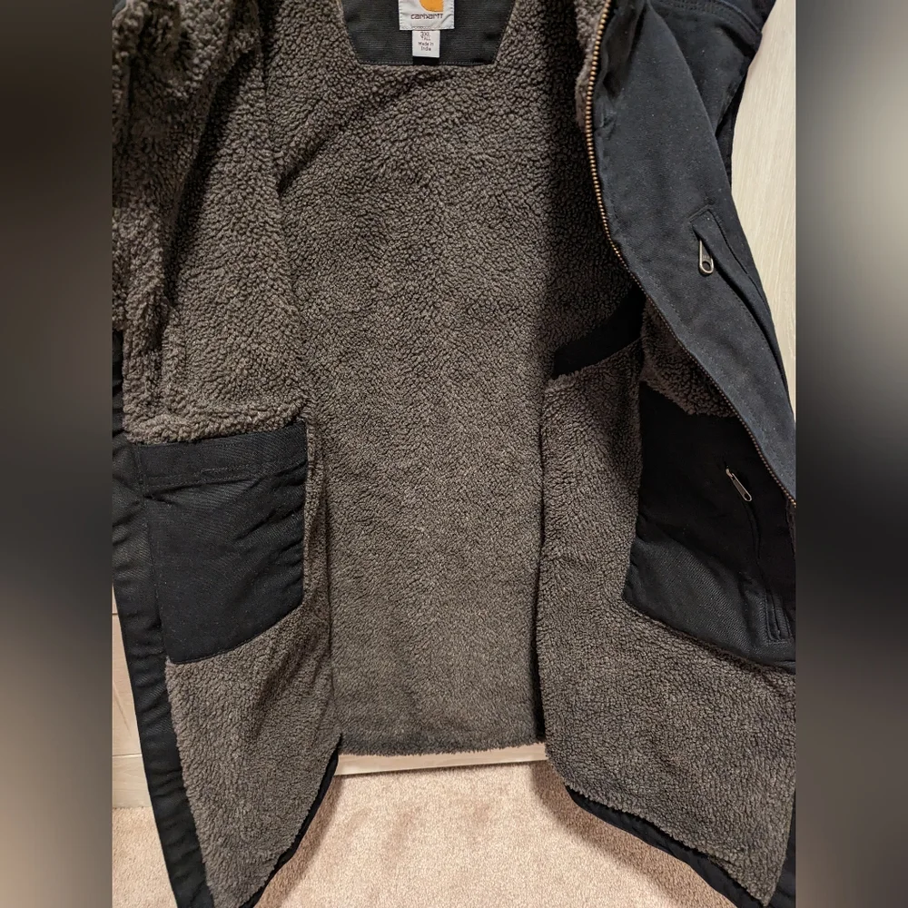 Carhartt Men's Loose Fit Duck Sherpa Lined Mock Neck Vest 3XLT 3XL Tall Black - Picture 4 of 5